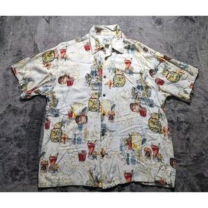 Vintage Big Dogs Short Sleeve Button Up Shirt Men's Size Large Made In USA